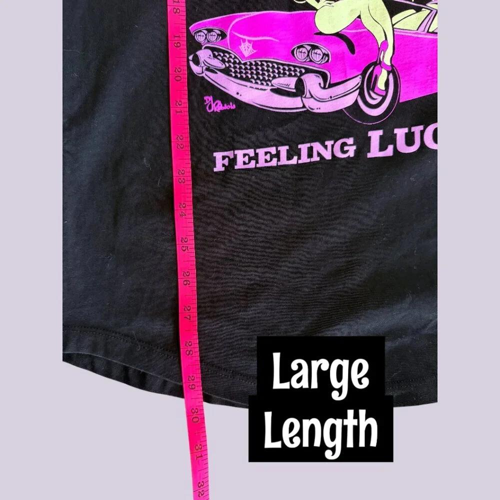 NWT SINCITY SIRENS - FEELING LUCKY? LAS VEGAS LONGBODY RACERBACK TANK PURPLE - Picture 5 of 12